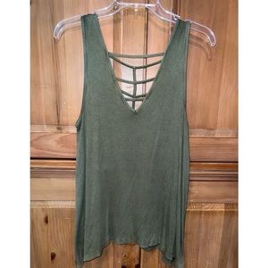 AEO S&S Green Rib Tank Top